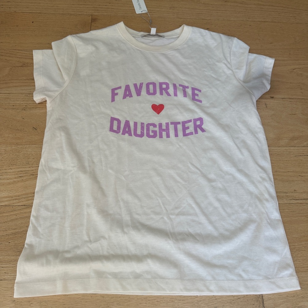 NWT Favorite Daughter ivory tee in women’s size small.